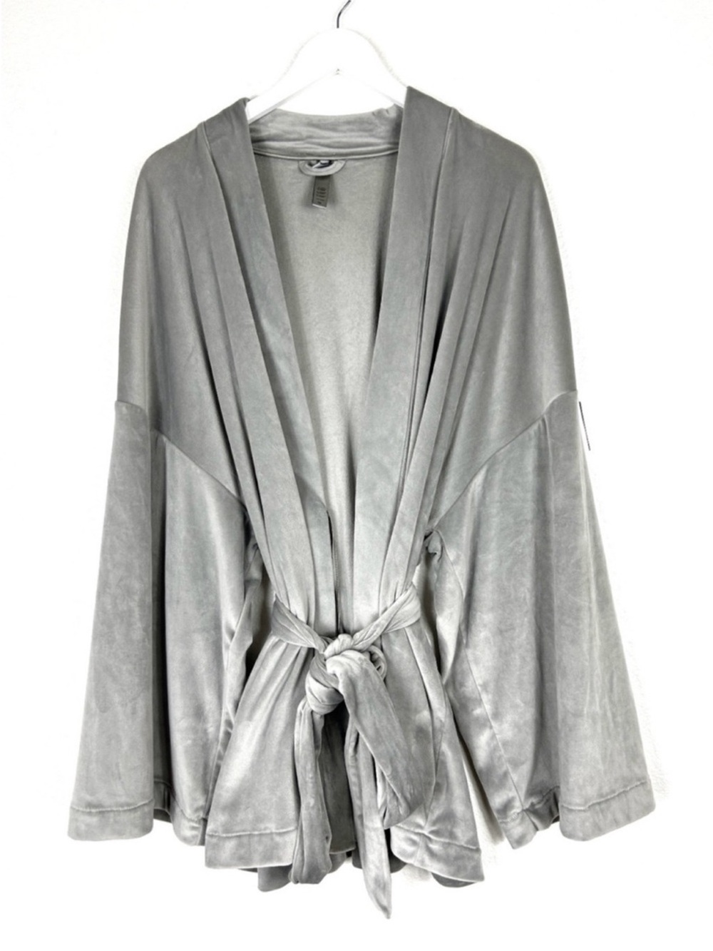 SKIMS velour short mini robe wrap gray minimalist size 2XL